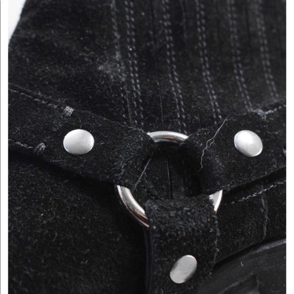 ALL SAINTS BLACK SUEDE ANKLE BOOTIES - Picture 8 of 16